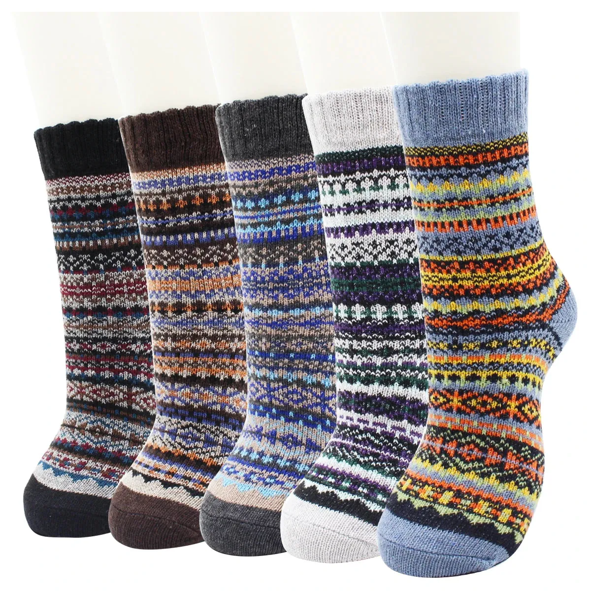 5 Pairs Autumn and Winter Fashion Thick Warm Thermal Cashmere Snow Women Rabbit Wool Socks