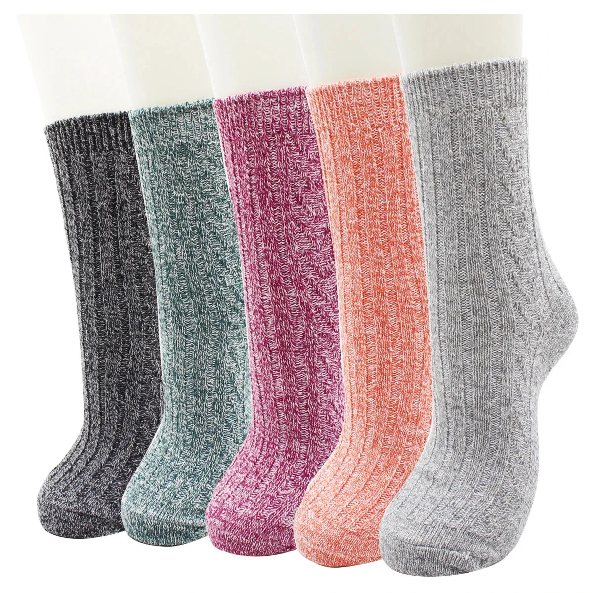 5 Pairs Autumn and Winter Fashion Thick Warm Thermal Cashmere Snow Women Rabbit Wool Socks