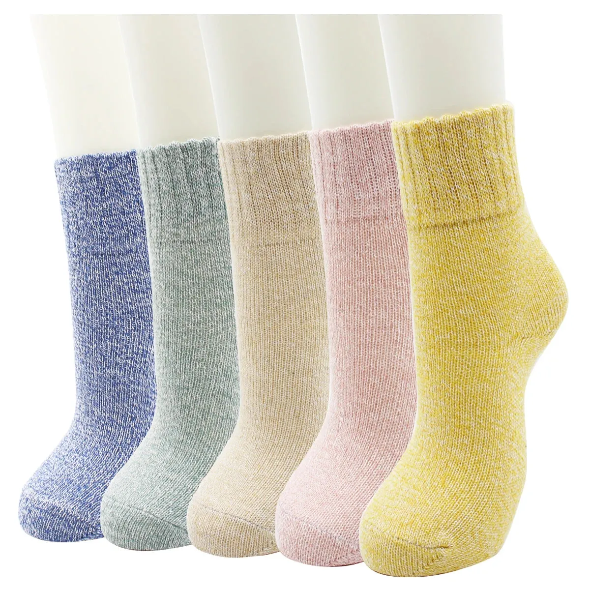 5 Pairs Autumn and Winter Fashion Thick Warm Thermal Cashmere Snow Women Rabbit Wool Socks