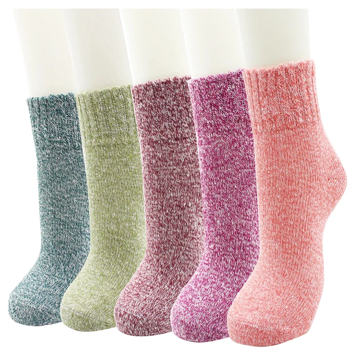5 Pairs Autumn and Winter Fashion Thick Warm Thermal Cashmere Snow Women Rabbit Wool Socks