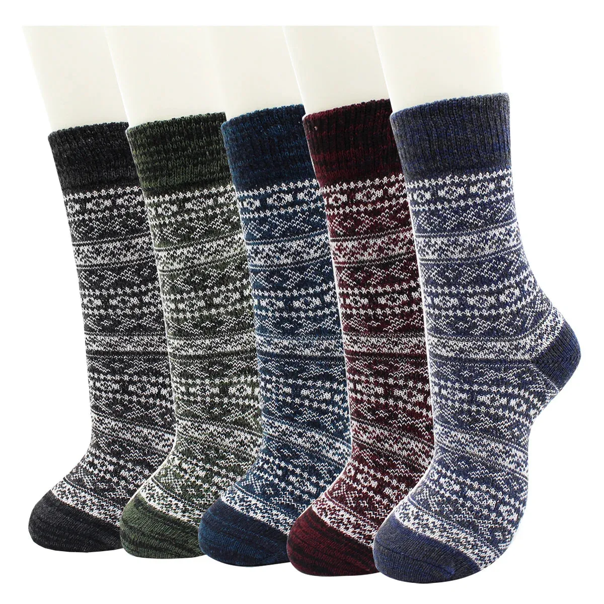 5 Pairs Autumn and Winter Fashion Thick Warm Thermal Cashmere Snow Women Rabbit Wool Socks