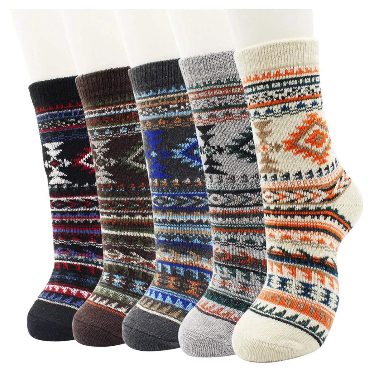 5 Pairs Autumn and Winter Fashion Thick Warm Thermal Cashmere Snow Women Rabbit Wool Socks