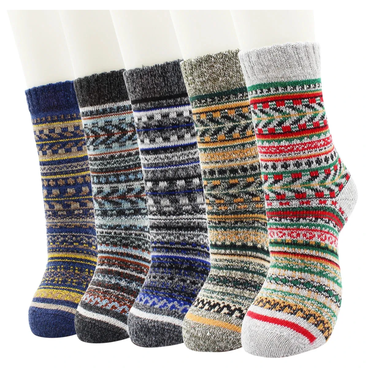 5 Pairs Autumn and Winter Fashion Thick Warm Thermal Cashmere Snow Women Rabbit Wool Socks