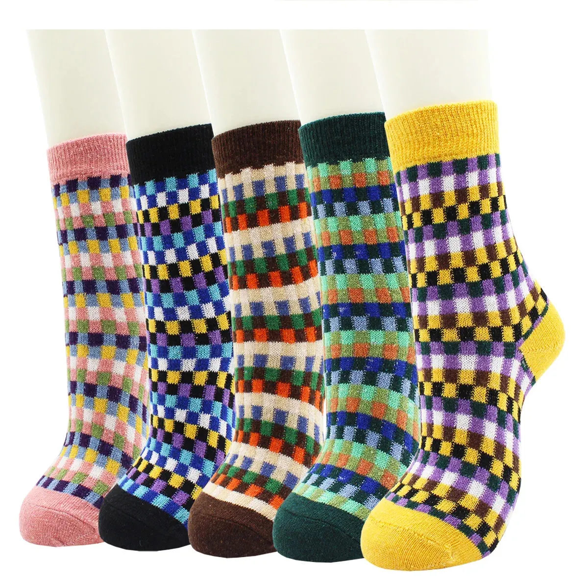 5 Pairs Autumn and Winter Fashion Thick Warm Thermal Cashmere Snow Women Rabbit Wool Socks