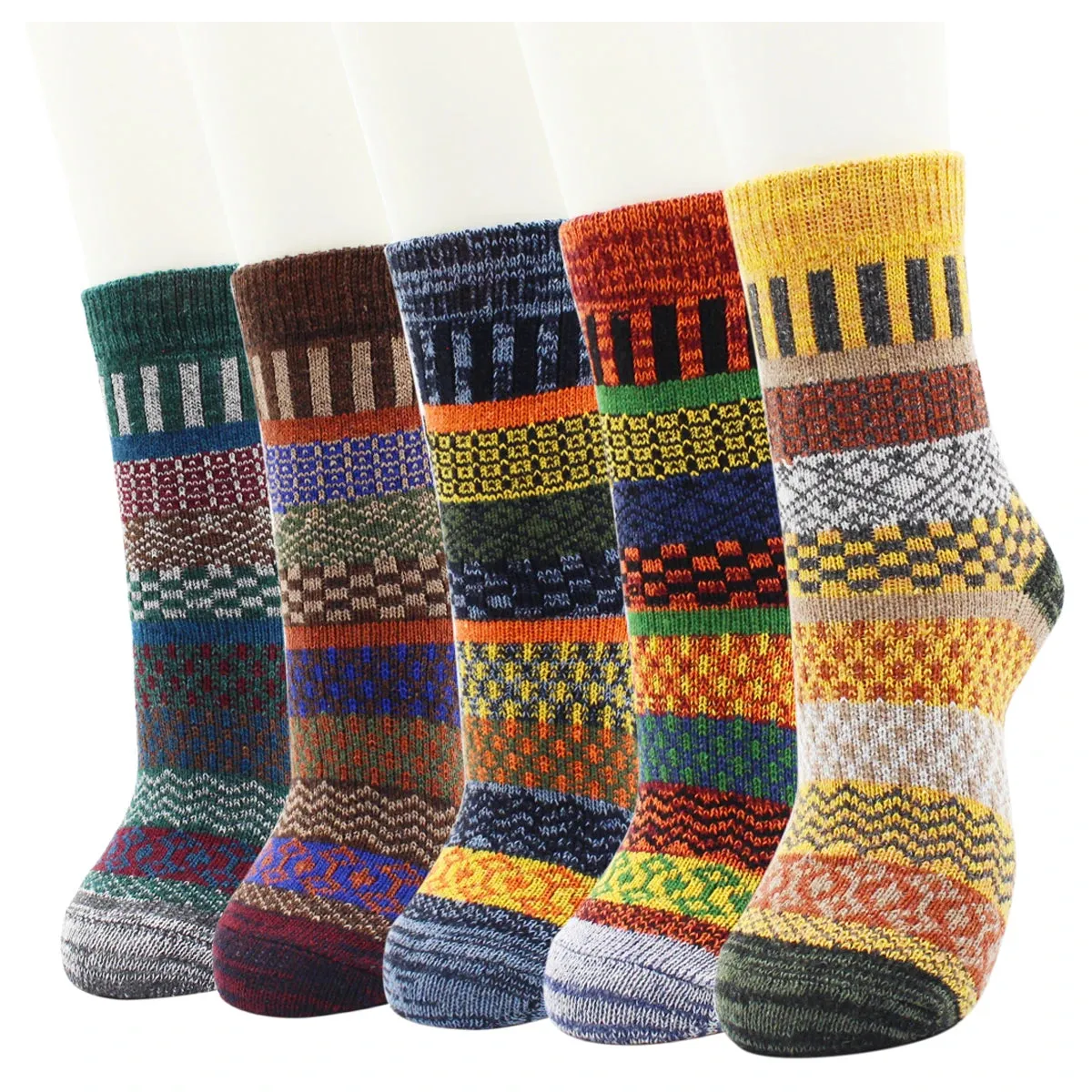 5 Pairs Autumn and Winter Fashion Thick Warm Thermal Cashmere Snow Women Rabbit Wool Socks