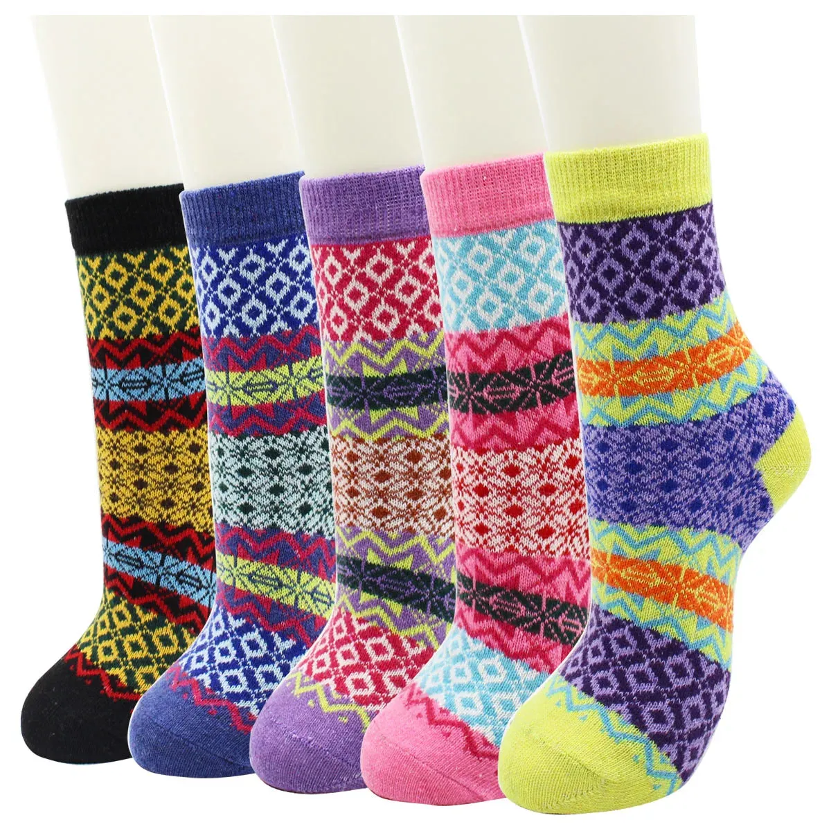 5 Pairs Autumn and Winter Fashion Thick Warm Thermal Cashmere Snow Women Rabbit Wool Socks