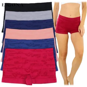 6-Pack: Women's Stretch Microfiber Cheeky Boyshort Panties
