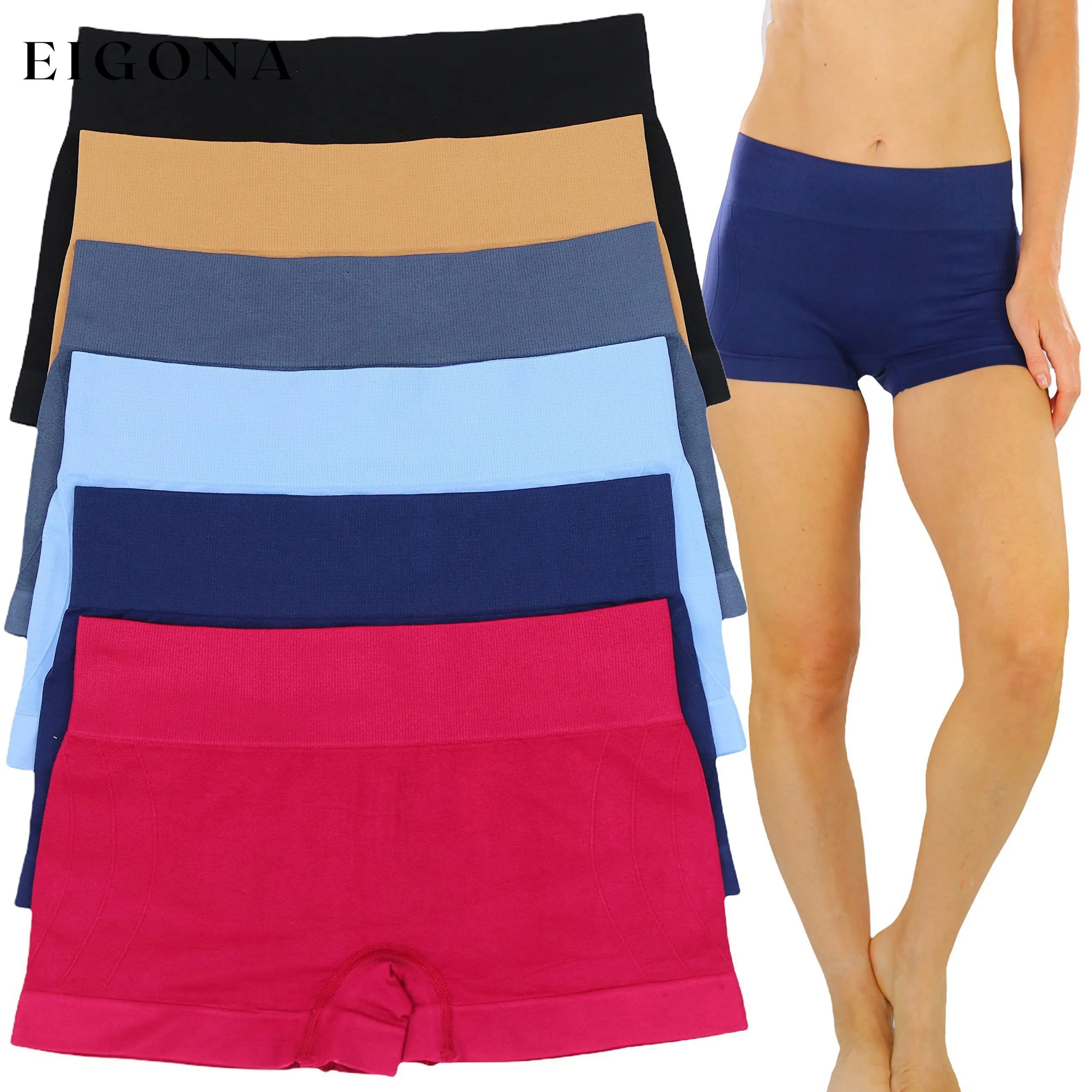 6-Pack: Women's Stretch Microfiber Cheeky Boyshort Panties