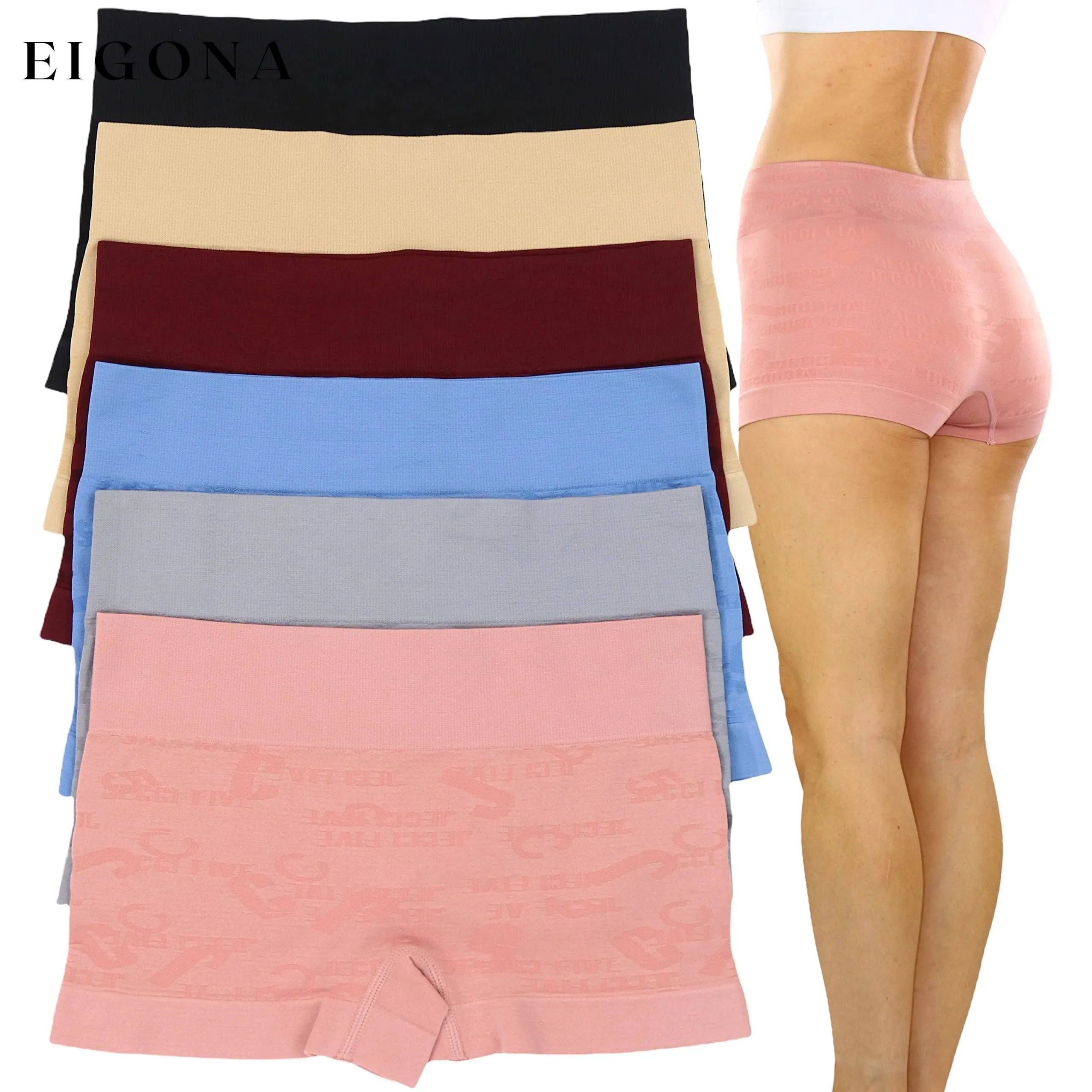 6-Pack: Women's Stretch Microfiber Cheeky Boyshort Panties