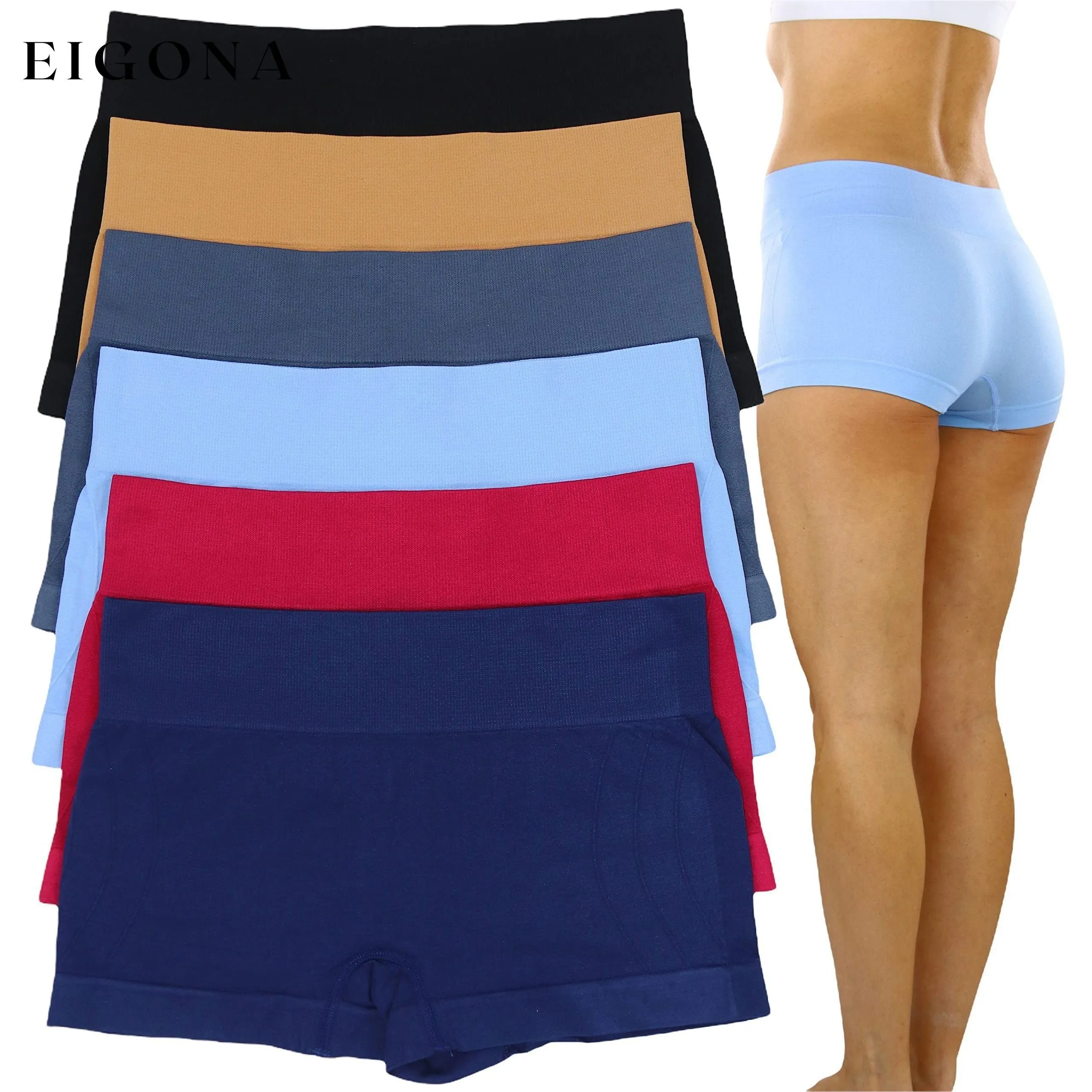 6-Pack: Women's Stretch Microfiber Cheeky Boyshort Panties