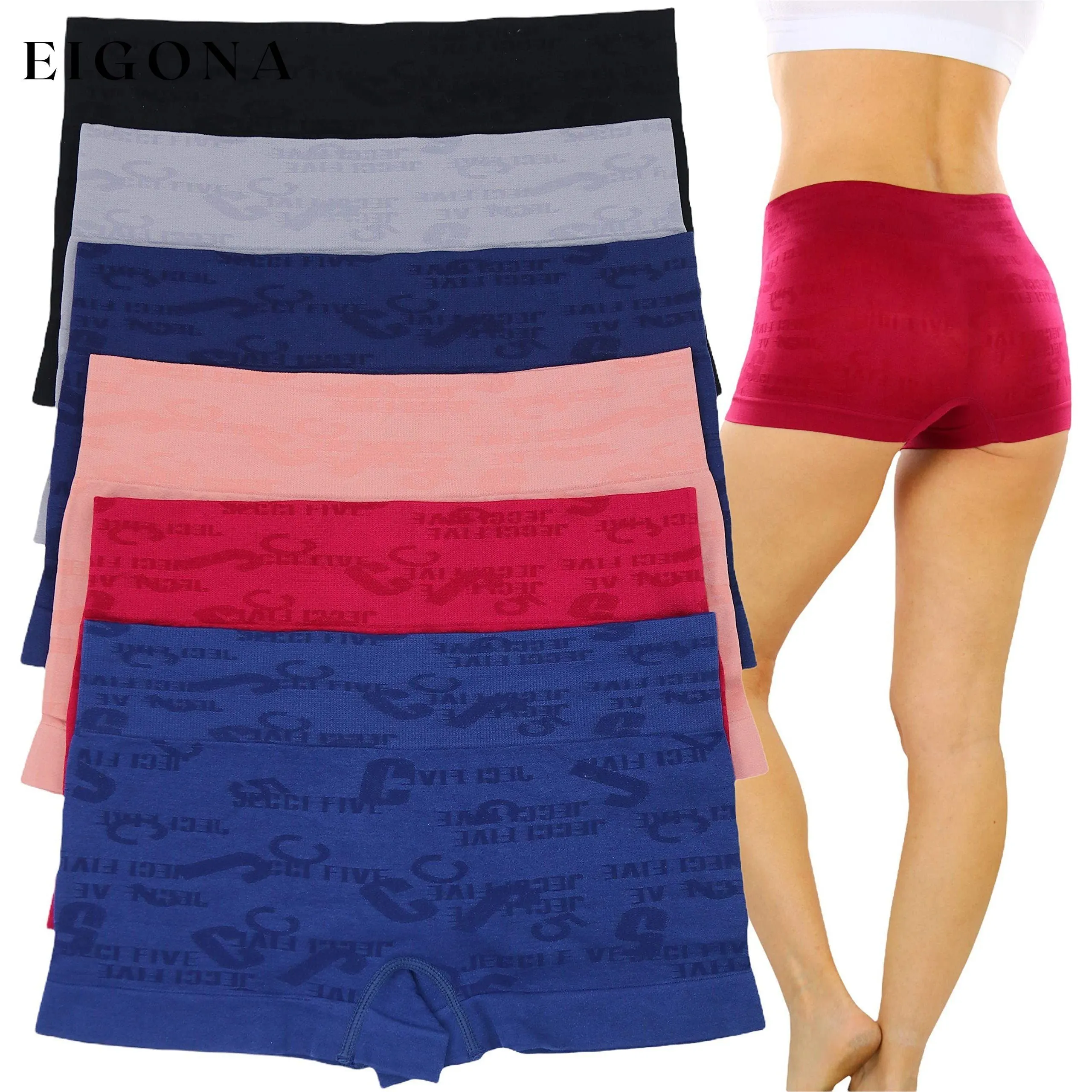 6-Pack: Women's Stretch Microfiber Cheeky Boyshort Panties