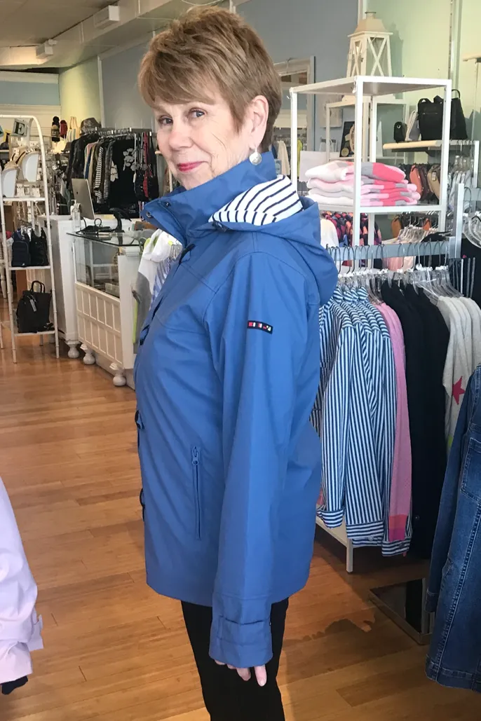 Batela Raincoat With Stripe Lining And Hood
