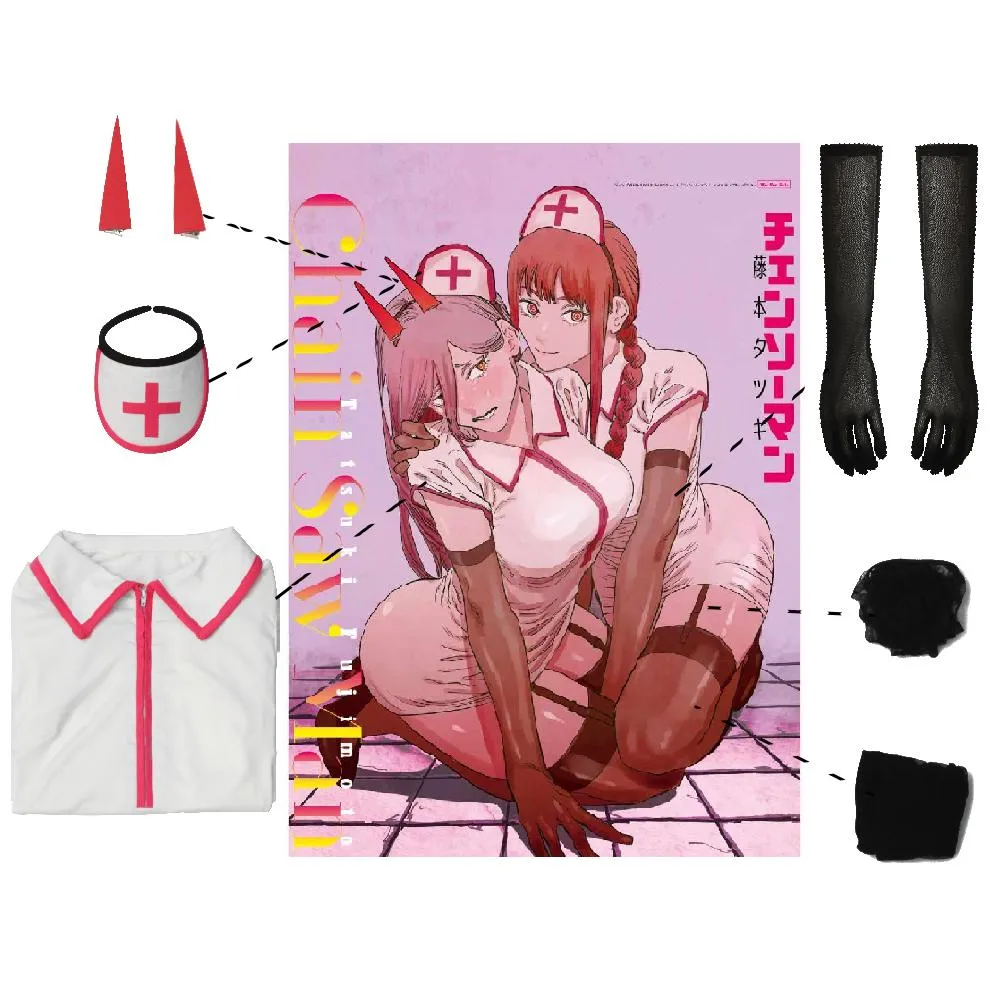 Chainsaw Man Power/Makima Nurse Cosplay Costume