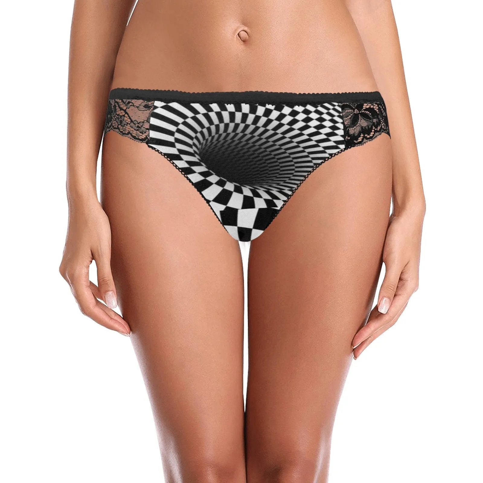 Checker Vortex Lace Lingerie Underwear,Gift for Her/Wife/Girlfriend/Aunt/Birthday/Thanksgiving/Graduation/Christmas/Valentine/Halloween