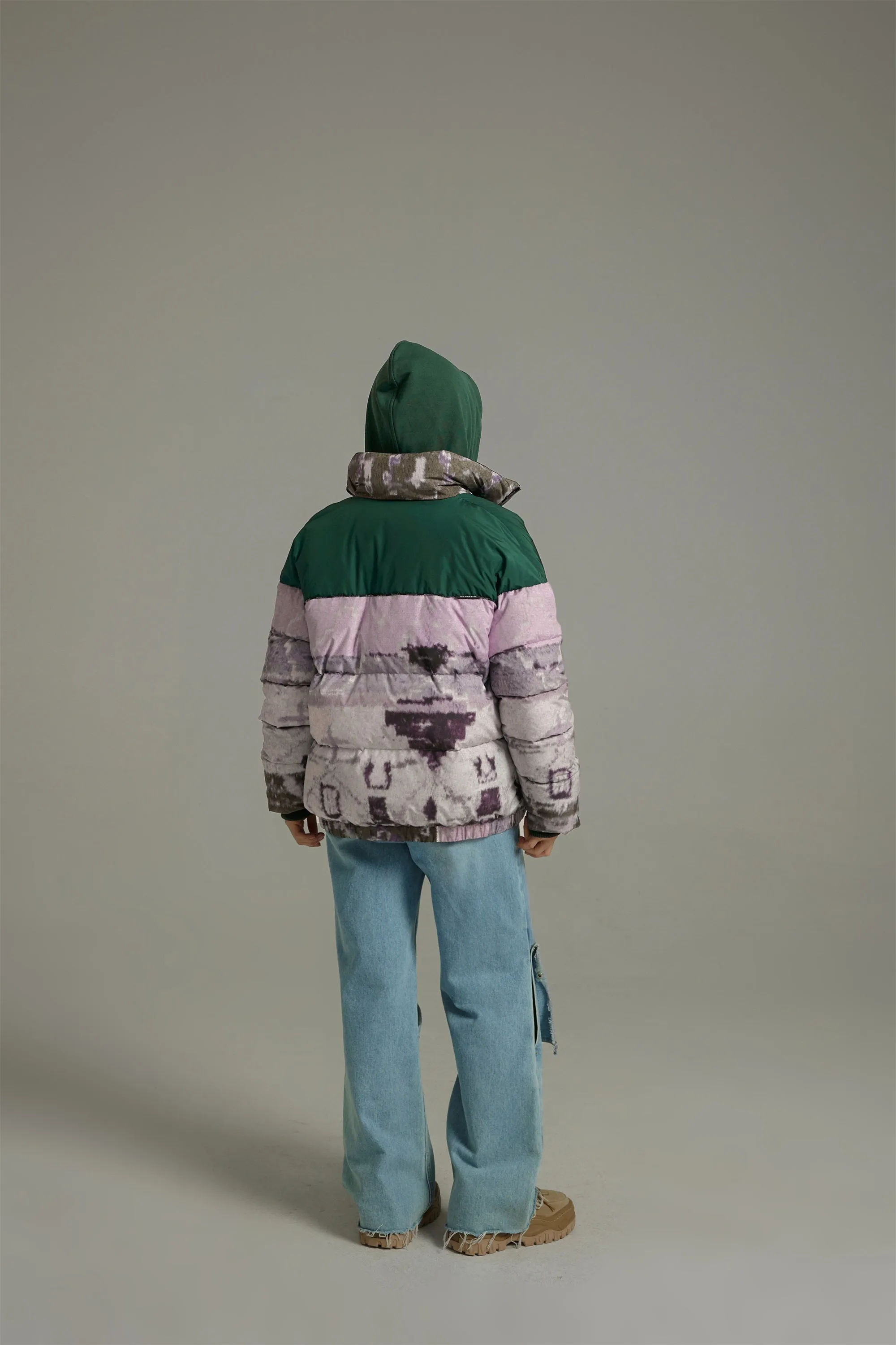 Color Matching Overfit Duck Down Padding Jacket