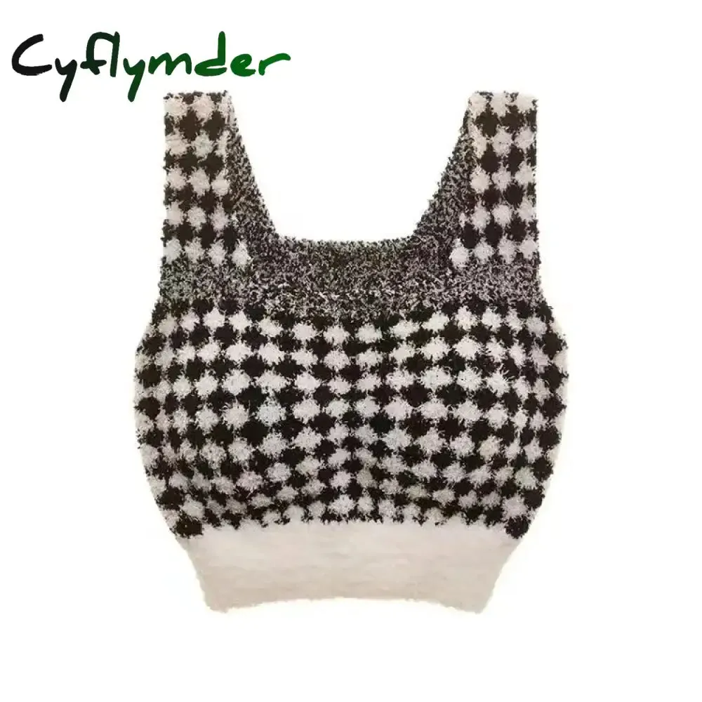 Cyflymder Women Undershirt Warm Vest with Bra Lambswool Thermal Underwear Bottoming Clothing Solid Color Slim Fashion Soft Autumn Winter