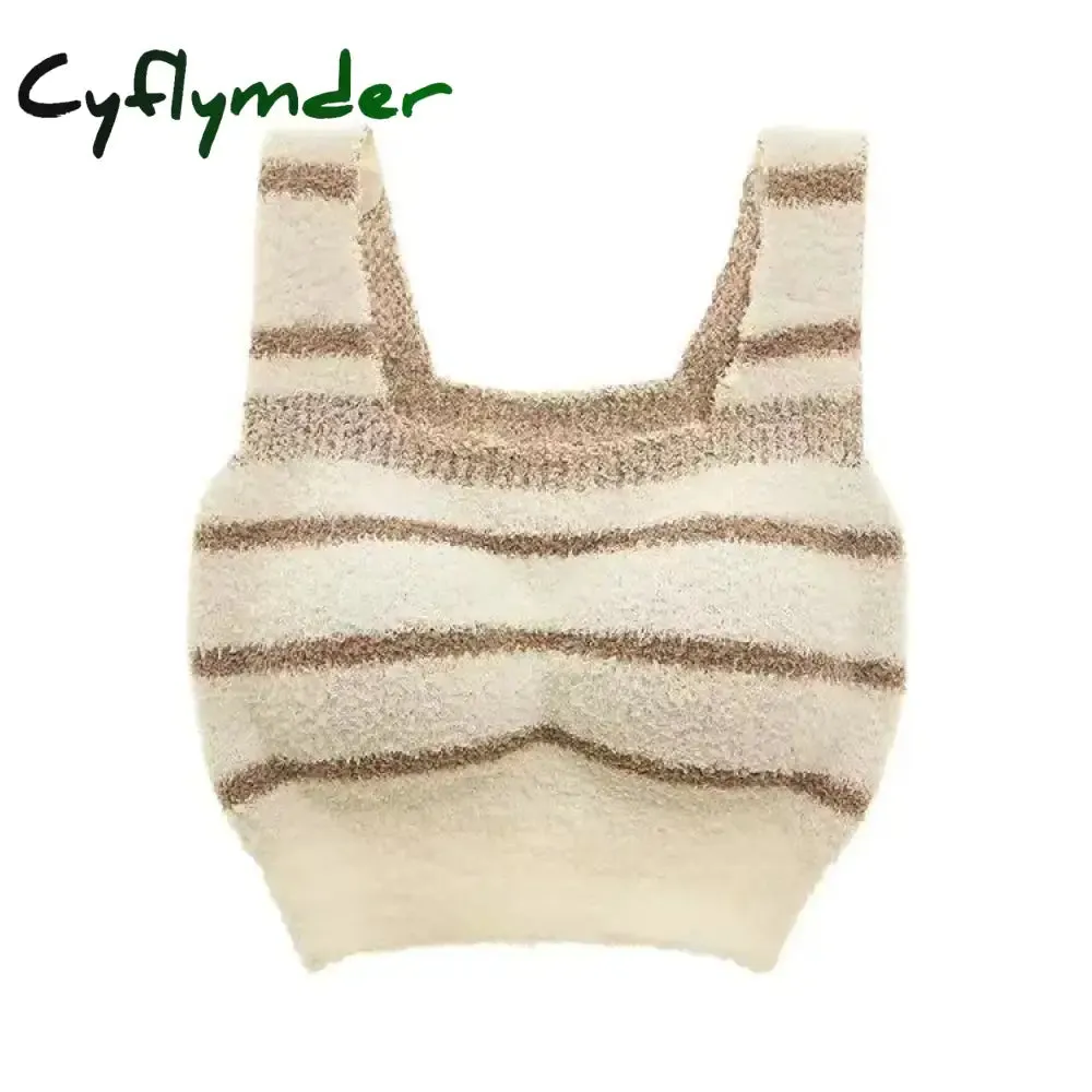 Cyflymder Women Undershirt Warm Vest with Bra Lambswool Thermal Underwear Bottoming Clothing Solid Color Slim Fashion Soft Autumn Winter
