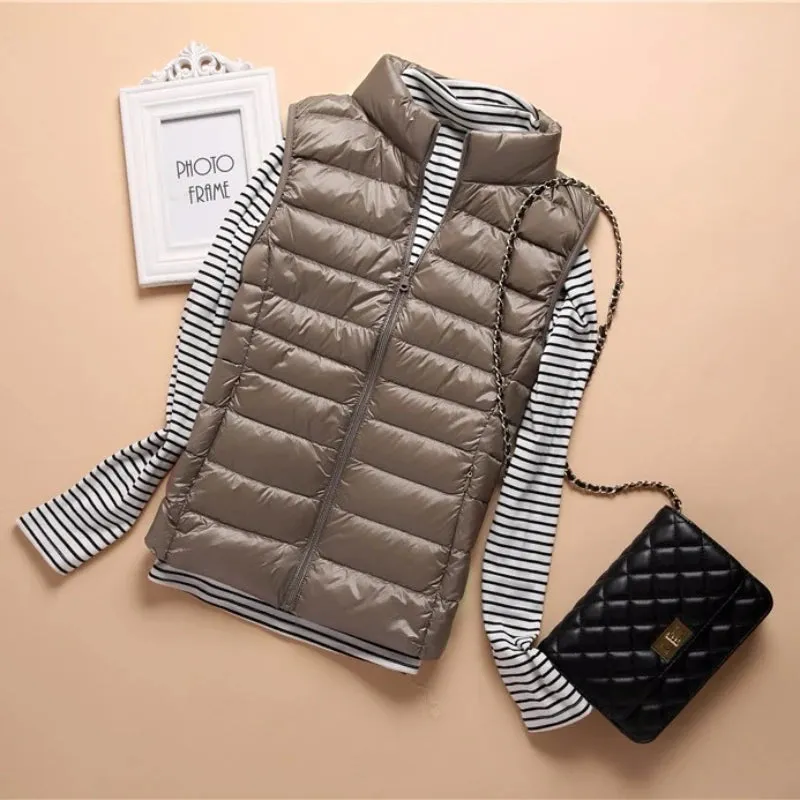 Down Lightweight White Duck Down Vest Slim Fit Jacket Women