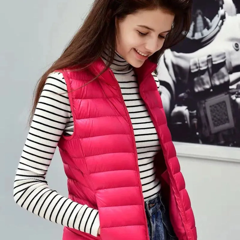 Down Lightweight White Duck Down Vest Slim Fit Jacket Women