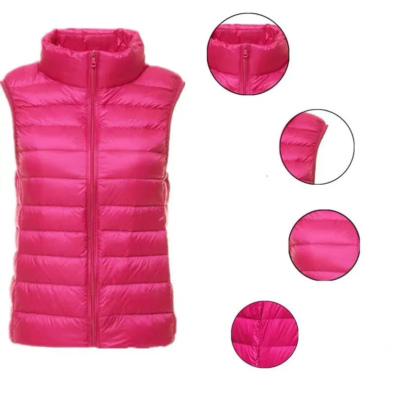 Down Lightweight White Duck Down Vest Slim Fit Jacket Women