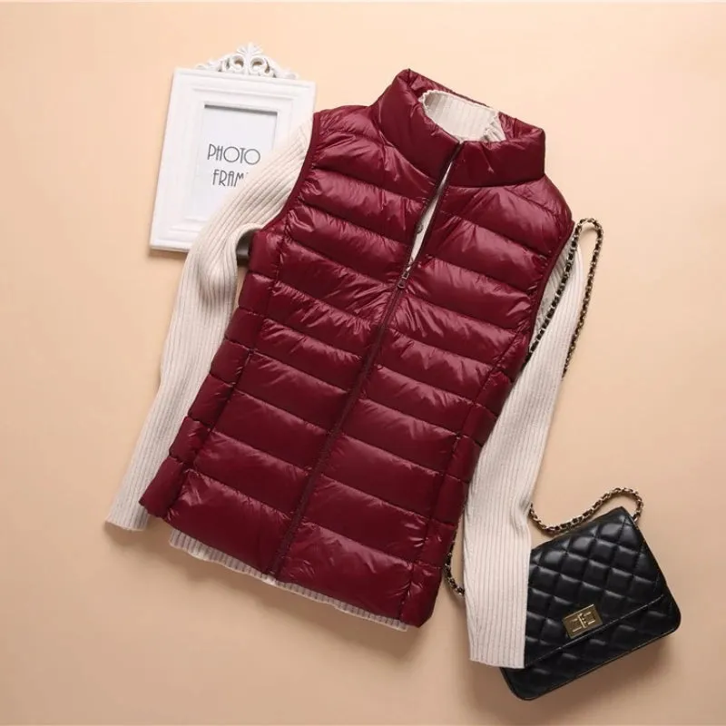 Down Lightweight White Duck Down Vest Slim Fit Jacket Women