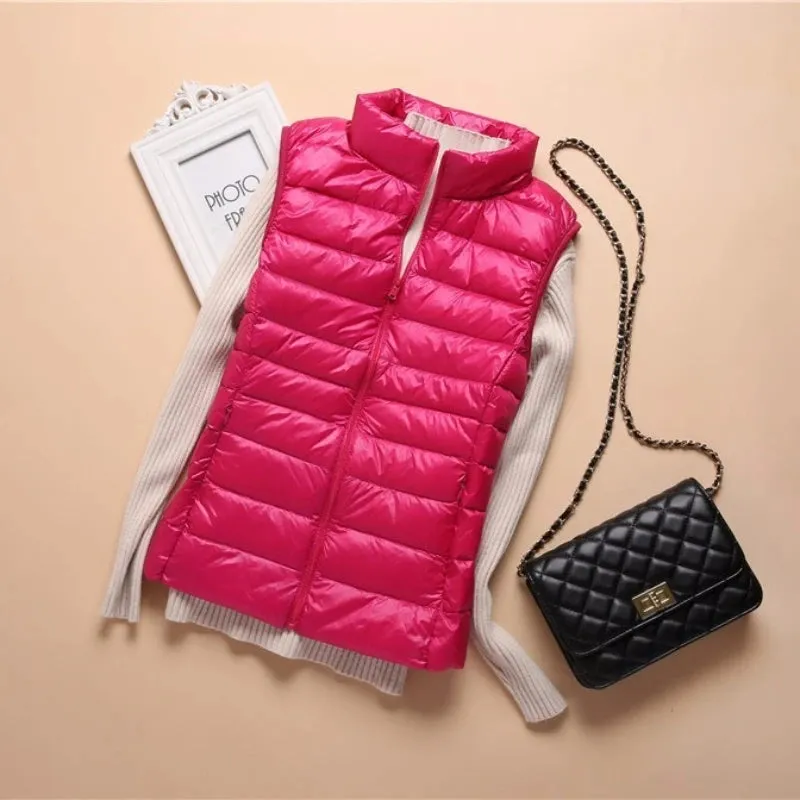 Down Lightweight White Duck Down Vest Slim Fit Jacket Women