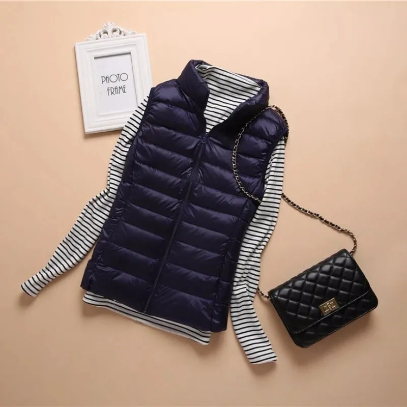 Down Lightweight White Duck Down Vest Slim Fit Jacket Women