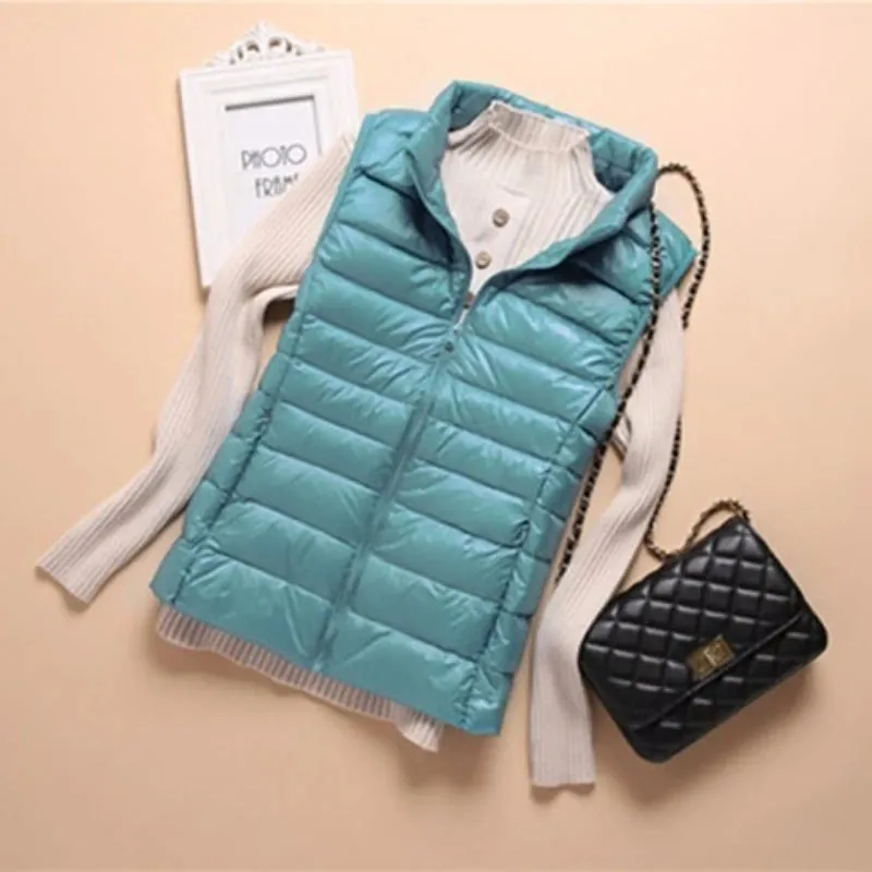 Down Lightweight White Duck Down Vest Slim Fit Jacket Women