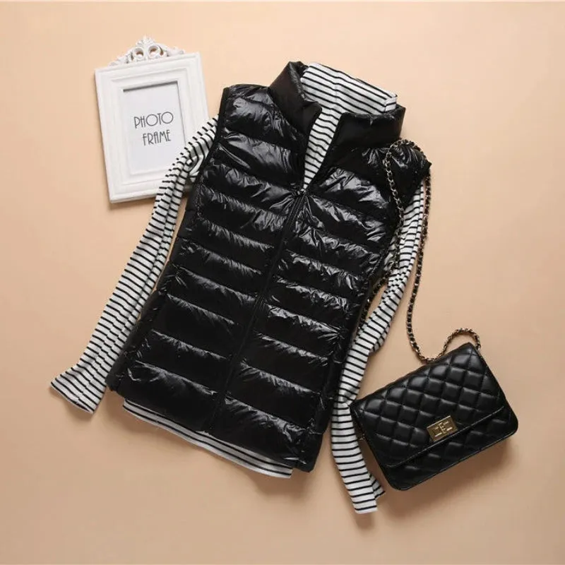 Down Lightweight White Duck Down Vest Slim Fit Jacket Women