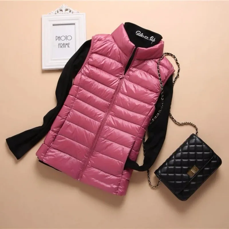 Down Lightweight White Duck Down Vest Slim Fit Jacket Women