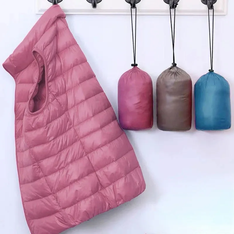Down Lightweight White Duck Down Vest Slim Fit Jacket Women