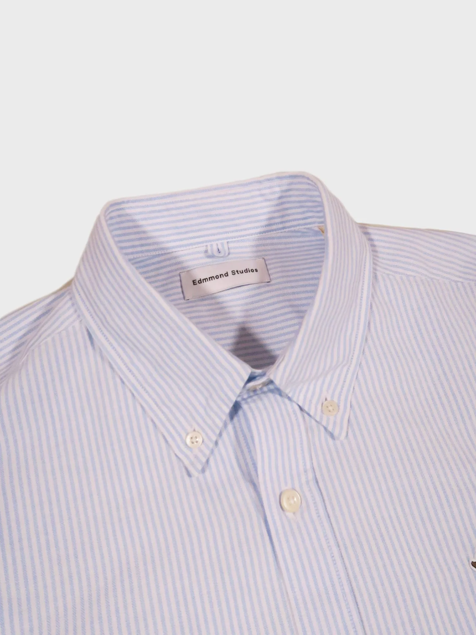 Edmmond Studios BD Striped Duck Shirt in Light Blue
