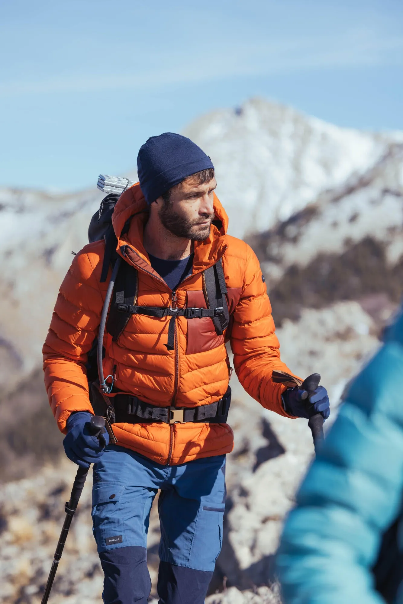 Forclaz Men's mountain and Backpacking padded and hooded jacket - MT500 14F