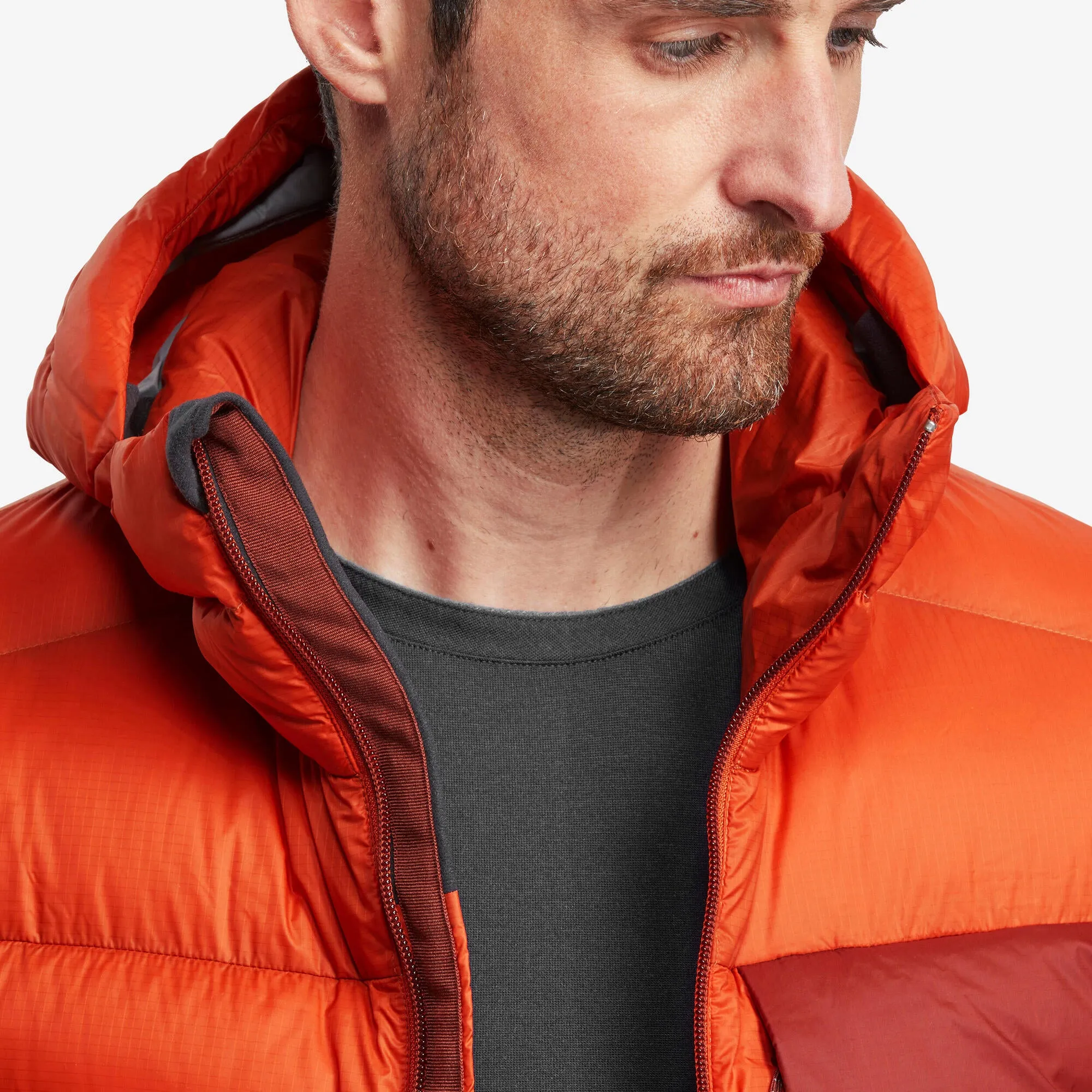 Forclaz Men's mountain and Backpacking padded and hooded jacket - MT500 14F