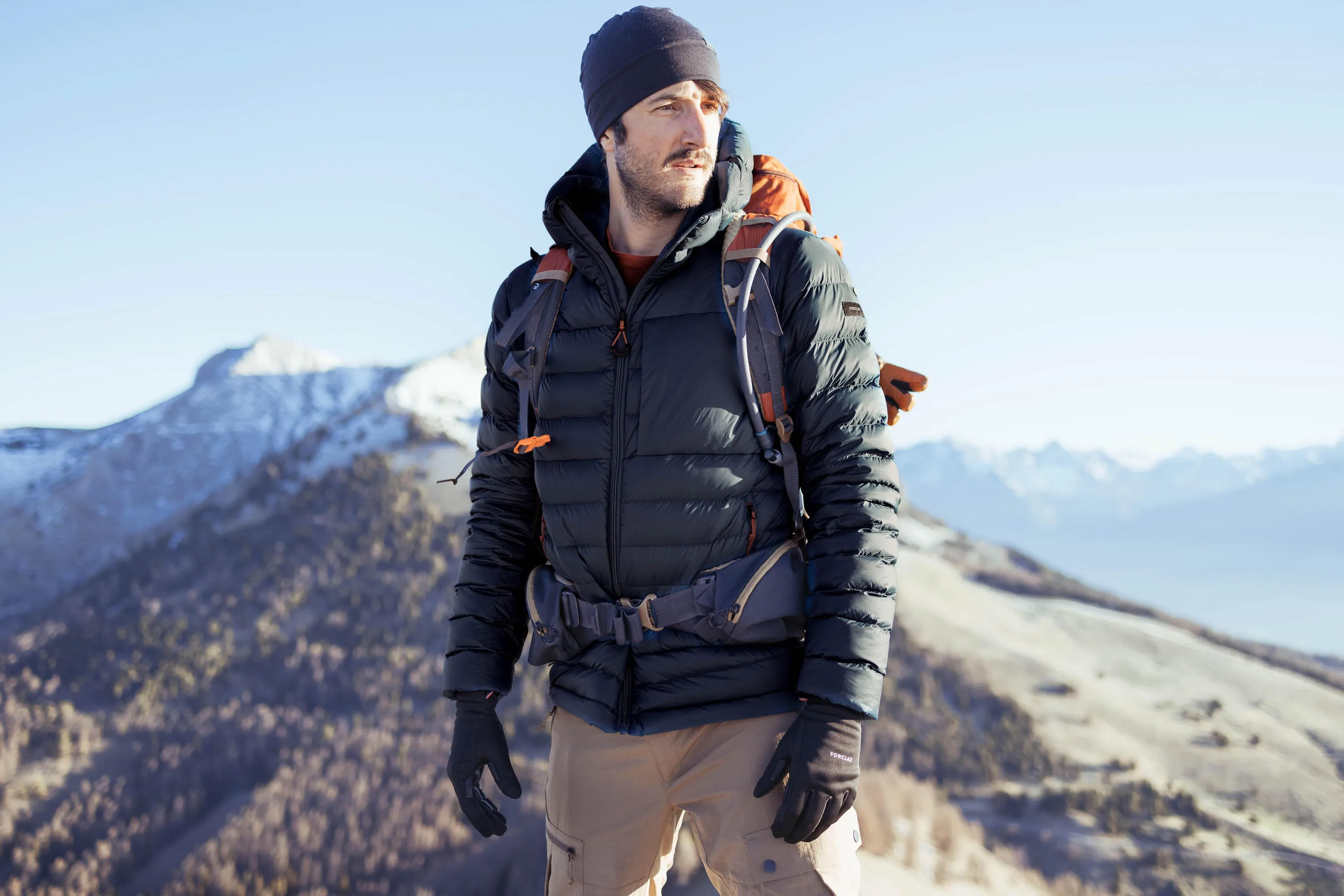 Forclaz Men's mountain and Backpacking padded and hooded jacket - MT500 14F