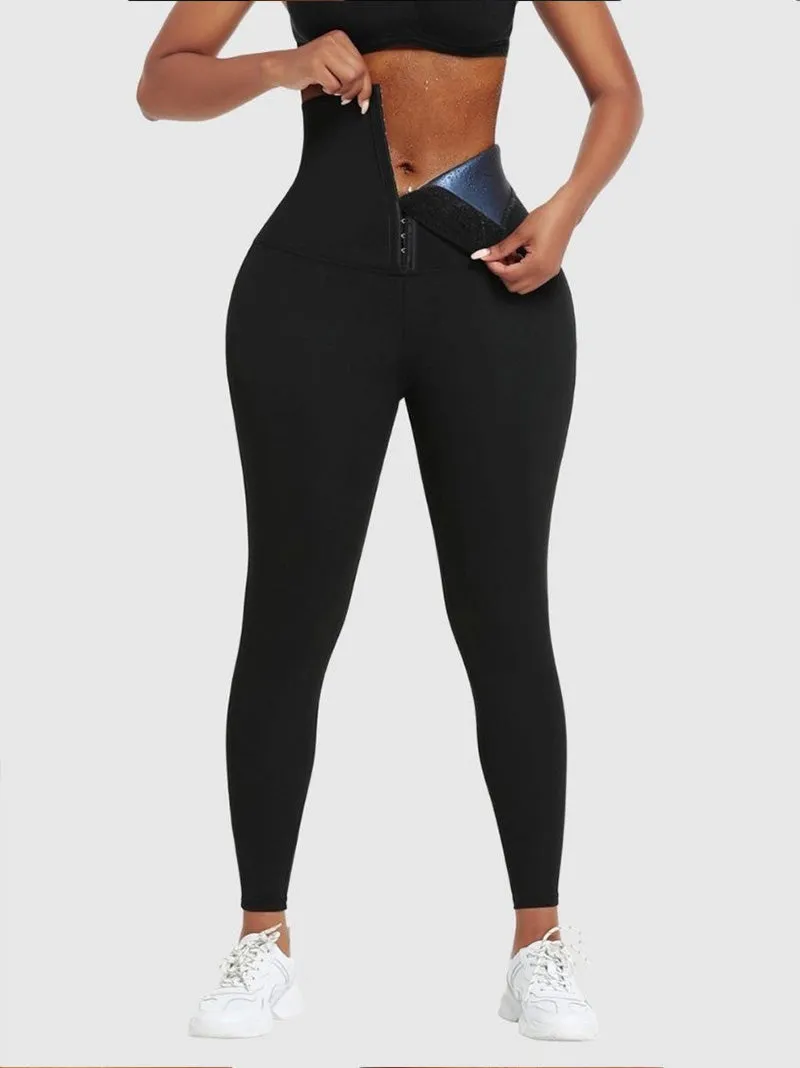 High Waist Sweat Sauna Compressing Leggings