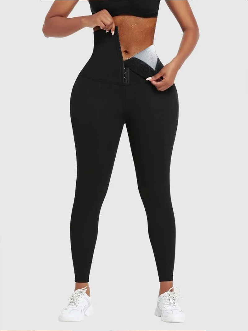 High Waist Sweat Sauna Compressing Leggings