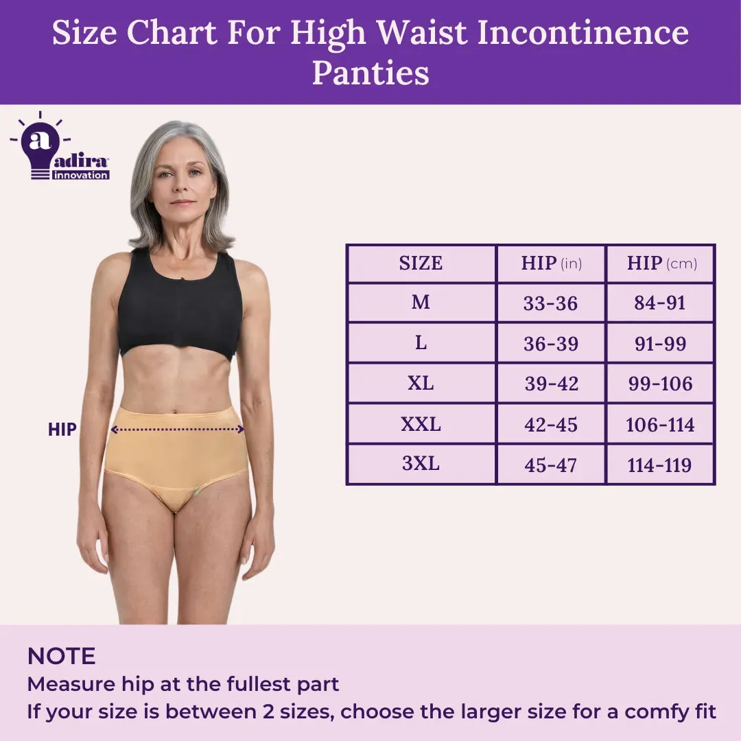 Incontinence Underwear | Leakproof Crotch | High Waist | Absorbs 25ml Of Leaks |  Washable & Reusable | Pack Of 2