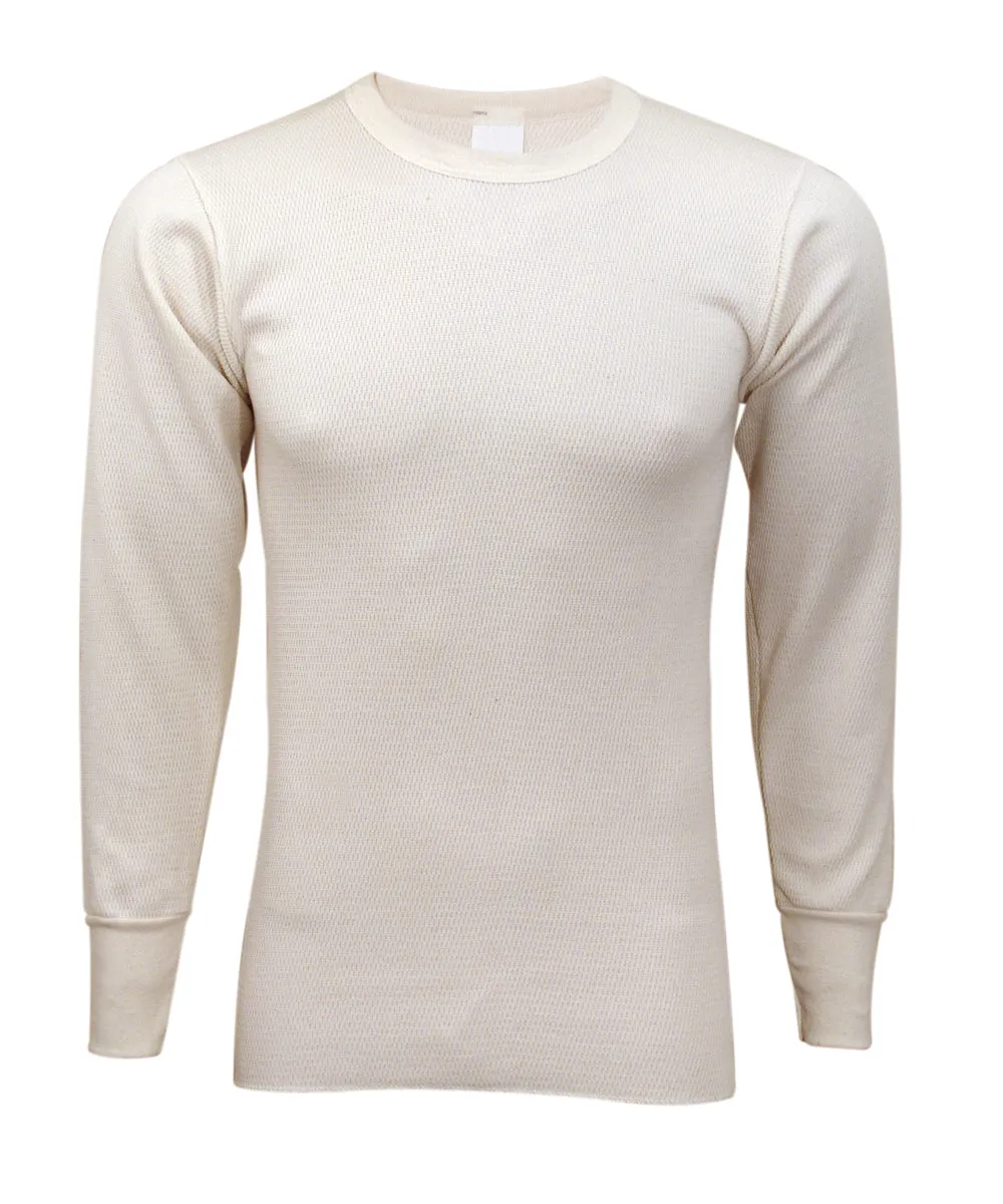 Indera Men’s Cotton Expedition Weight Thermal Shirt (model 890LS) - Natural