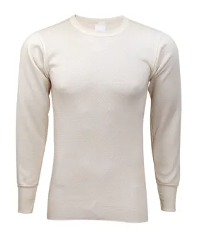 Indera Men’s Cotton Expedition Weight Thermal Shirt (model 890LS) - Natural