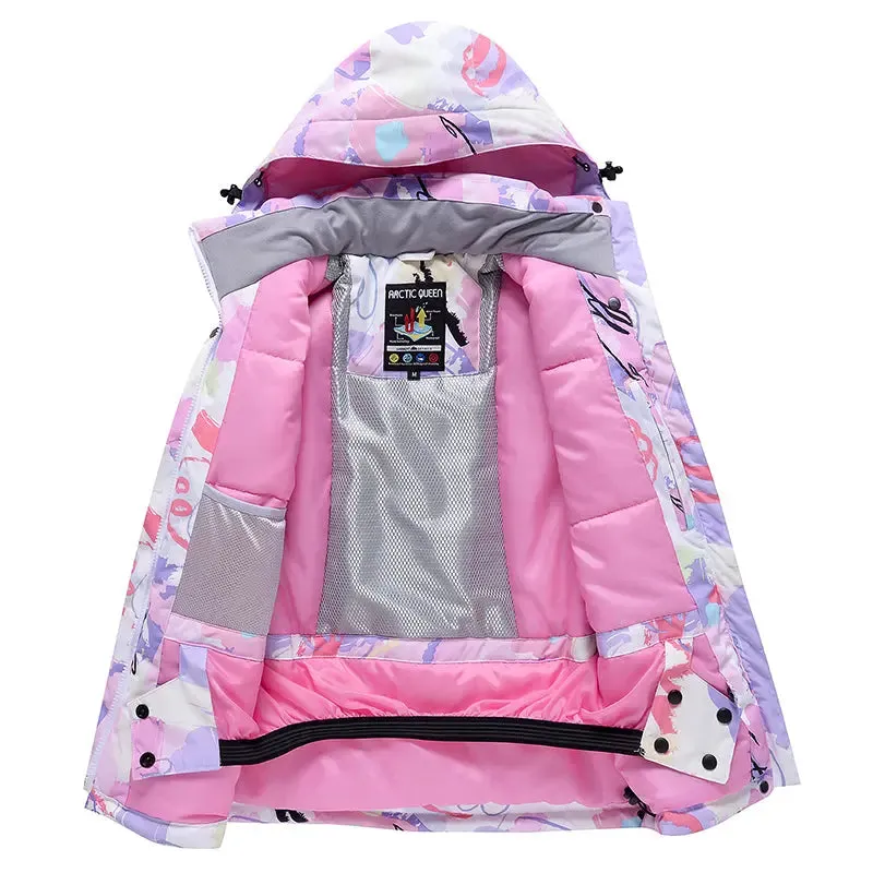 Kids Cartoon Printed Snow Jackets & Bibs Pants Waterproof