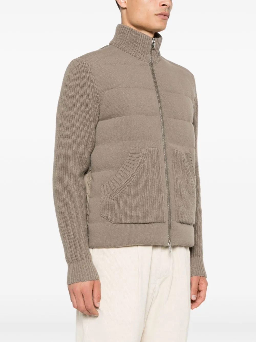 knit-panels jacket