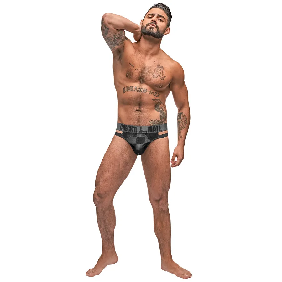 Male Power Check'd Mate Cutout Thong