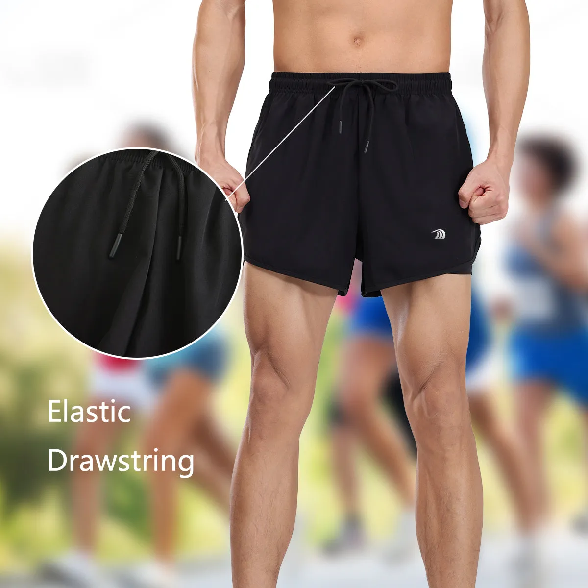 Men's Faux Two-piece Sports Shorts