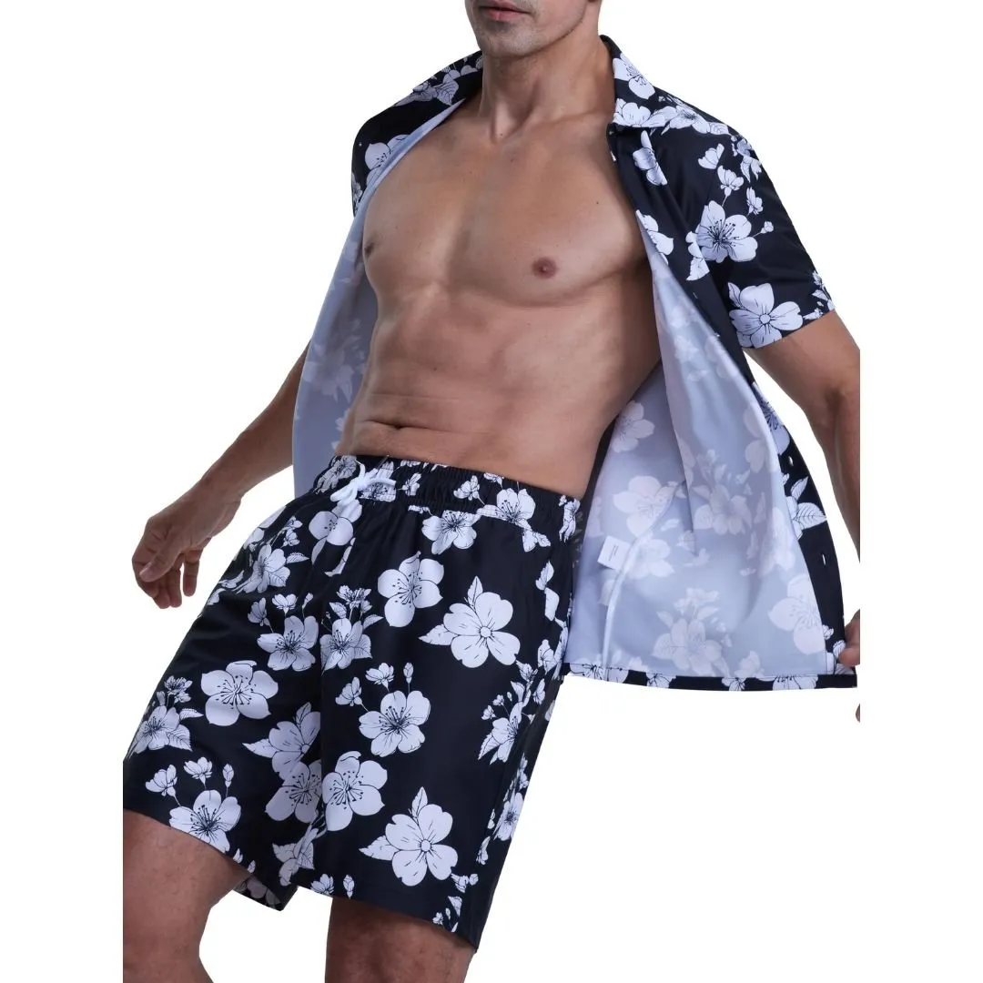 Men's Hawaiian Beach Set 2-Piece Set Summer Outfit Floral Set