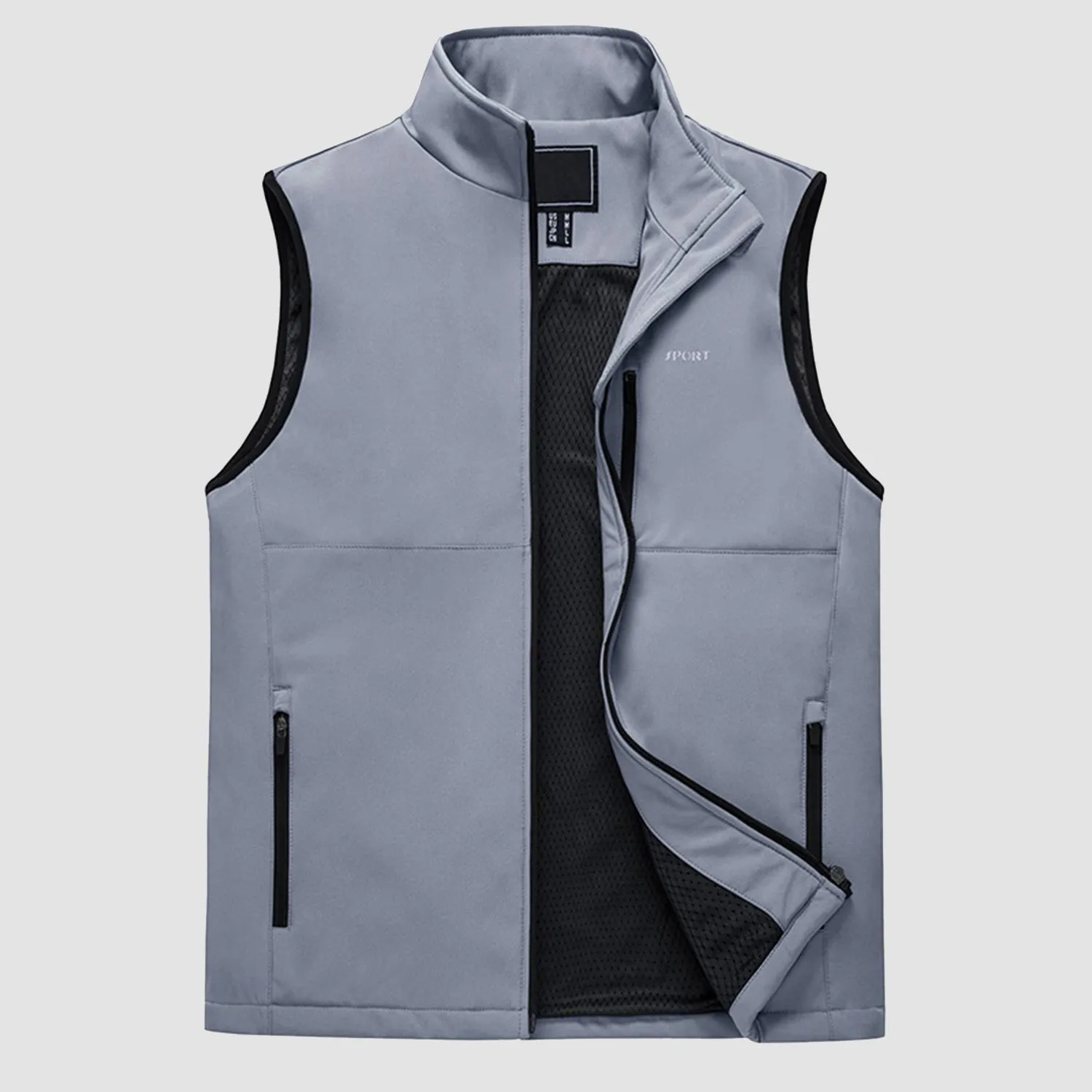 Men's Lightweight Vest Zip-up Sleeveless Jacket for Outdoors
