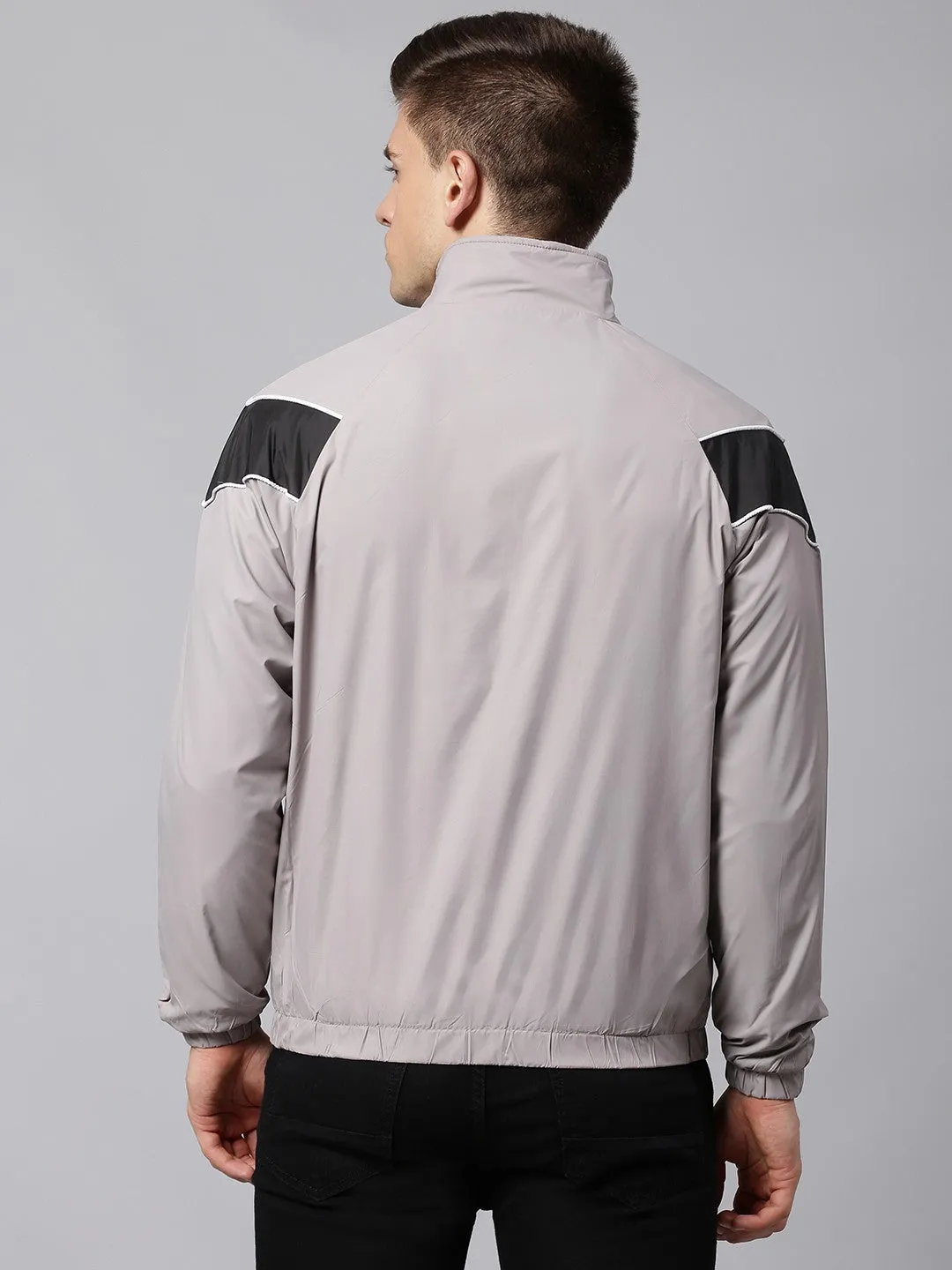 Mens Long-Sleeve Jacket - Lightweight Casual Winterwear  (Dark Grey)