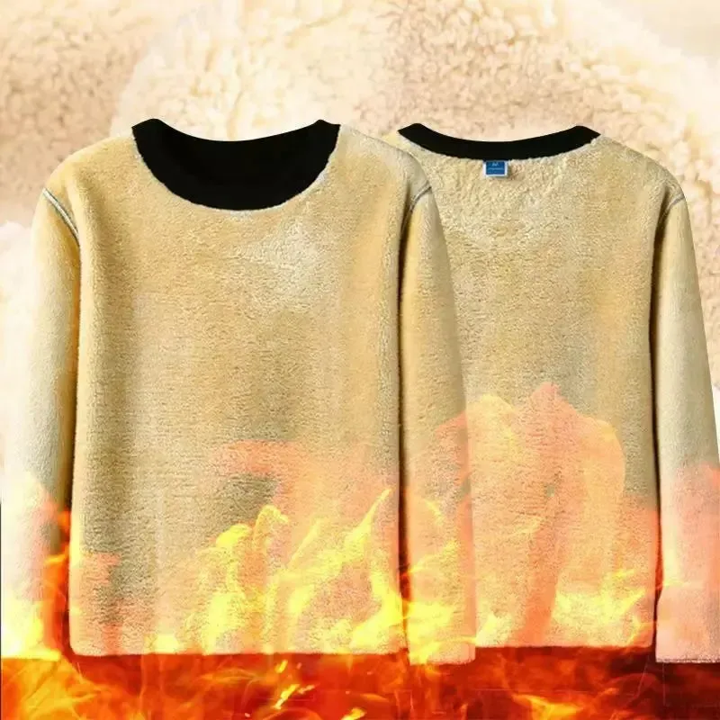 Men's Sweatshirts Fleece Thick Solid Color Bunched Sleeves.