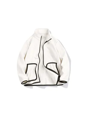 Men'S Warm Solid Color Reversible Fleece Jacket