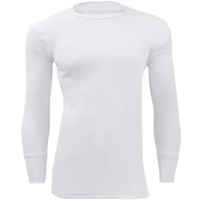Mens White Thermal Long Sleeved Underwear Top